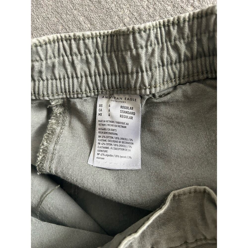 American Eagle Women's Green Cargo Pants 90 S Grunge Sz 6 Utility Boho Stretch - Picture 11 of 12